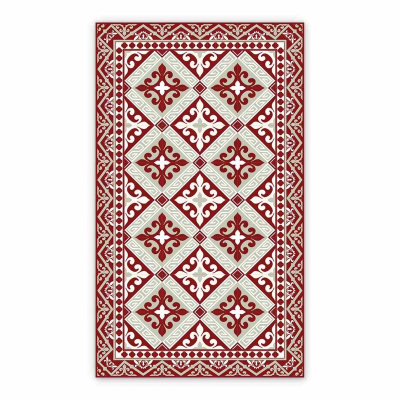 Dywan winylowy wzór azulejos ornament romby