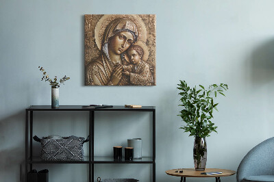 Obraz na płótnie Płaskorzeźba Matki Boskiej z Jezusem