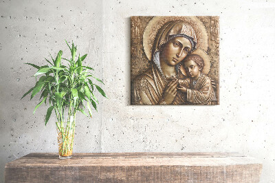 Obraz na płótnie Płaskorzeźba Matki Boskiej z Jezusem