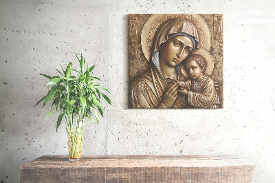 Obraz na płótnie Płaskorzeźba Matki Boskiej z Jezusem