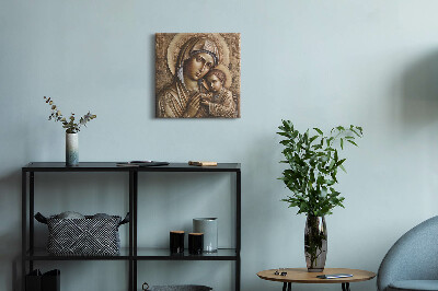 Obraz na płótnie Płaskorzeźba Matki Boskiej z Jezusem