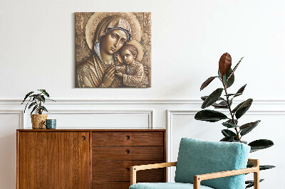 Obraz na płótnie Płaskorzeźba Matki Boskiej z Jezusem