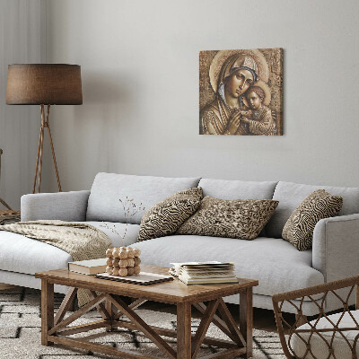 Obraz na płótnie Płaskorzeźba Matki Boskiej z Jezusem