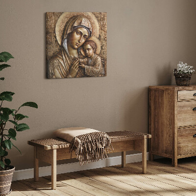 Obraz na płótnie Płaskorzeźba Matki Boskiej z Jezusem