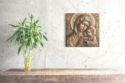 Obraz na płótnie Płaskorzeźba Matki Boskiej z Jezusem