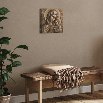 Obraz na płótnie Płaskorzeźba Matki Boskiej z Jezusem