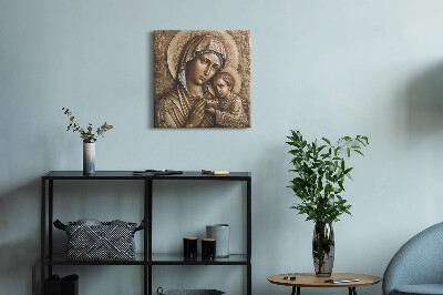 Obraz na płótnie Płaskorzeźba Matki Boskiej z Jezusem