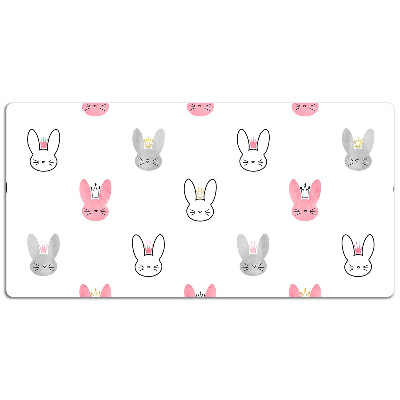 Mata na biurko dla dzieci Króliki w koronach