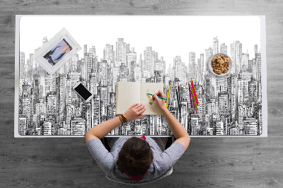 Mata ochronna na biurko Miasto czarno-białe