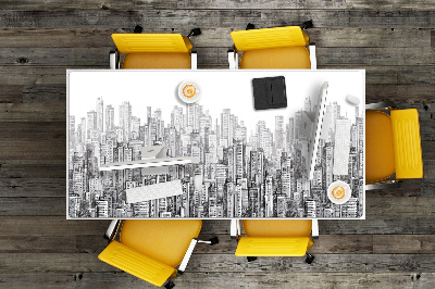 Mata ochronna na biurko Miasto czarno-białe