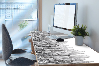 Mata ochronna na biurko Miasto czarno-białe