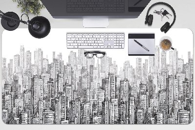 Mata ochronna na biurko Miasto czarno-białe