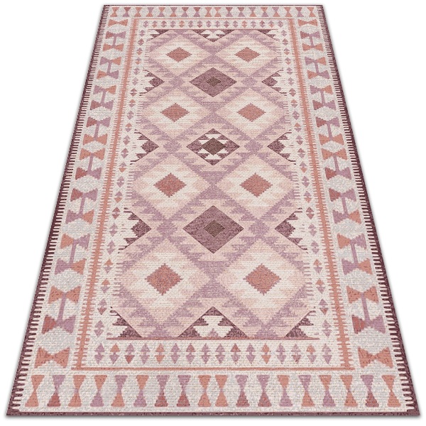 Dywan winylowy do domu Bladoróżowe romby