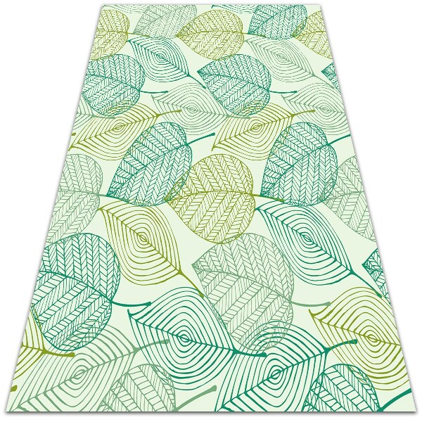 Modny winylowy dywan Szkielet liści