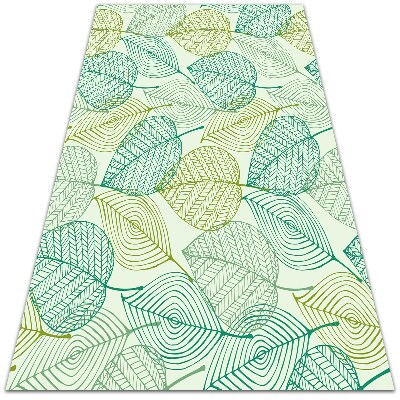 Modny winylowy dywan Szkielet liści