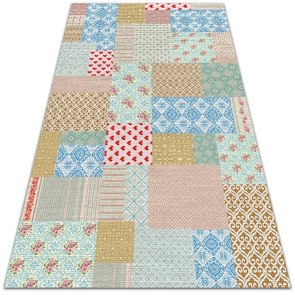 Piękny dywan zewnętrzny Patchwork różne kawałki
