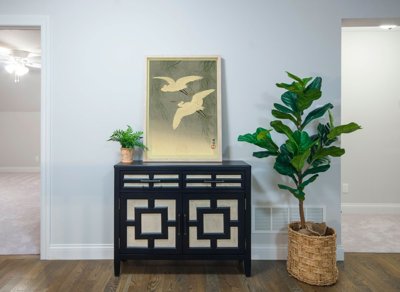 Plakat w stylu retro Żurawie autorstwa Ohary Koson