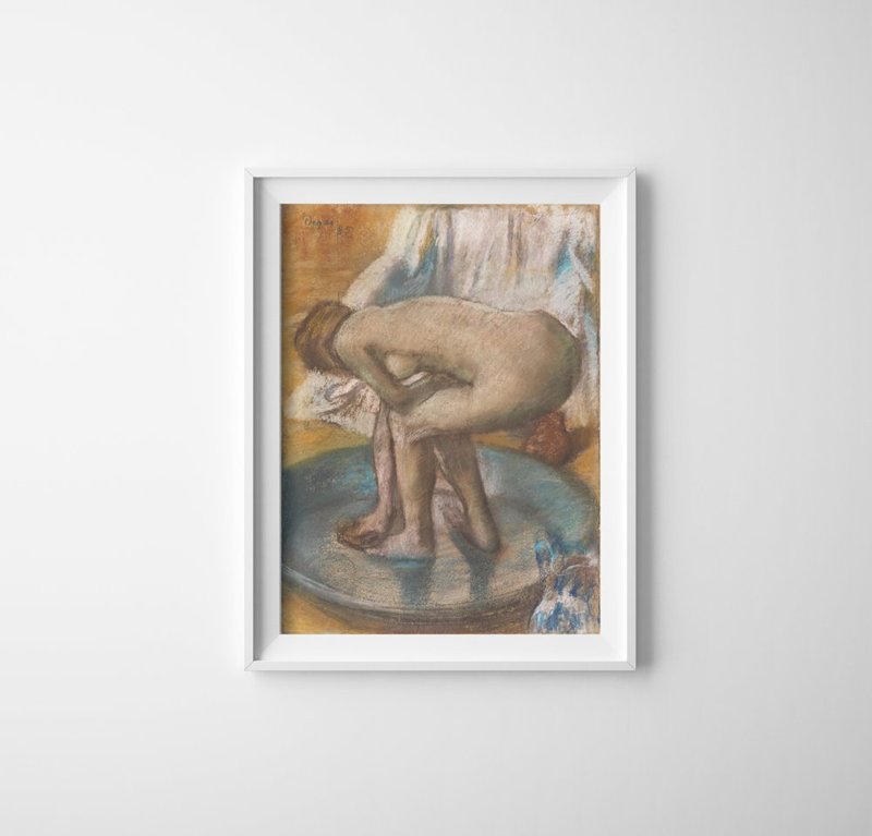 Plakat retro do salonu Kobieta Bathin Edgar Degas