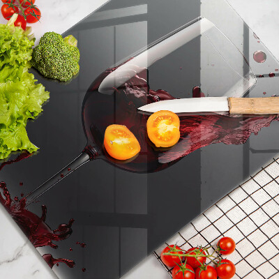 Szklana deska do krojenia Czerwone wino w kieliszku