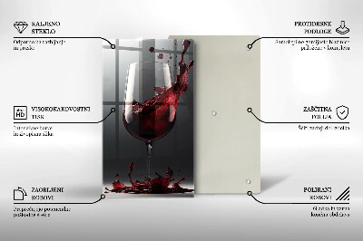 Szklana deska do krojenia Czerwone wino w kieliszku