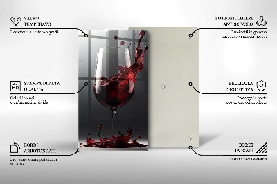 Szklana deska do krojenia Czerwone wino w kieliszku