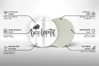 Deska kuchenna szklana Napis Bon Appetit