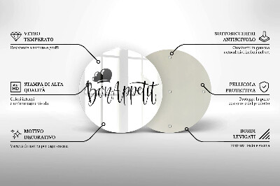 Deska kuchenna szklana Napis Bon Appetit