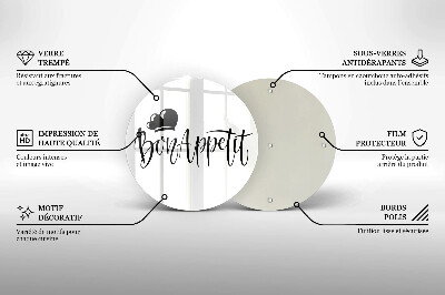 Deska kuchenna szklana Napis Bon Appetit