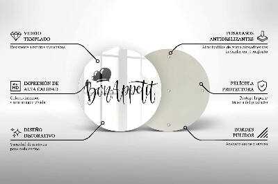 Deska kuchenna szklana Napis Bon Appetit