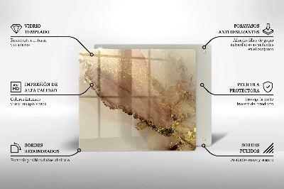 Ochrona na ścianę w kuchni Abstrakcja złoto