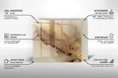 Ochrona na ścianę w kuchni Abstrakcja złoto