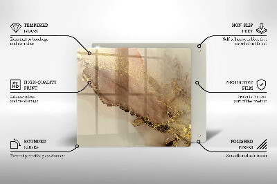 Ochrona na ścianę w kuchni Abstrakcja złoto