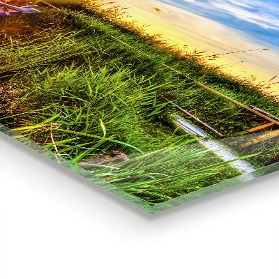 Obraz na szkle Widok na jezioro zachód słońca