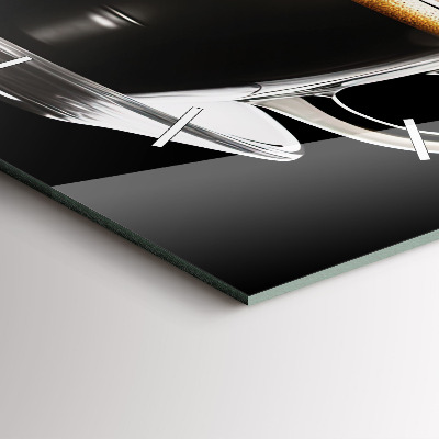 Zegar szklany 30x30 Mocna, czarna kawa