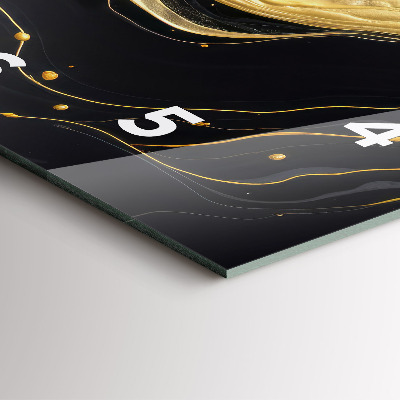 Zegar szklany 30x30 Marmur w odcieniu złota