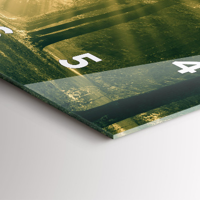 Zegar szklany 30x30 Promienie słoneczne przebijające się przez liście drzew