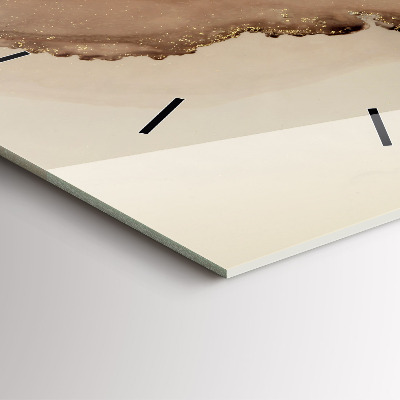 Zegar szklany 30x30 Beżowa sztuka nowoczesna