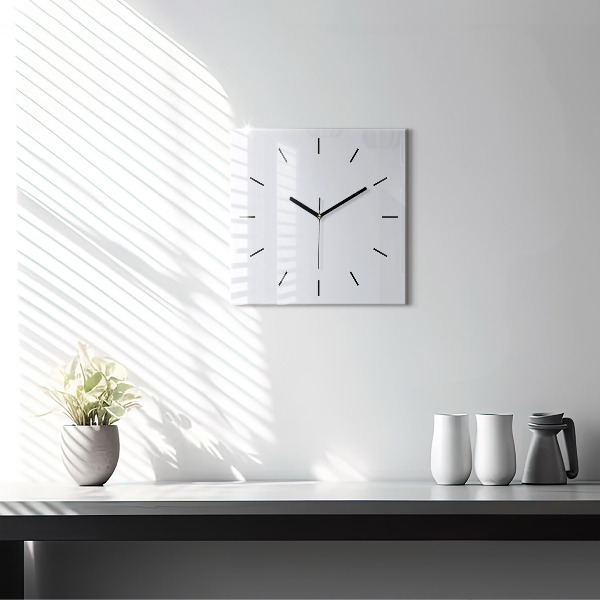 Zegar szklany 30x30 Biały
