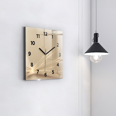 Zegar szklany 30x30 Abstrakcja z elementami światła