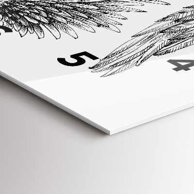 Zegar szklany 30x30 Anioł skrzydła