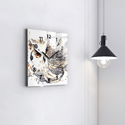 Zegar szklany 30x30 Sowa symbolizująca mądrość