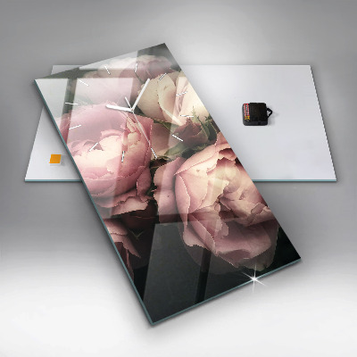 Zegar szklany 30x60 Bukiet róż