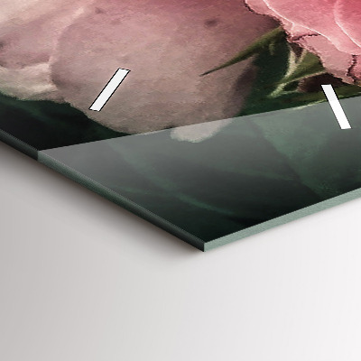 Zegar szklany 30x60 Bukiet róż