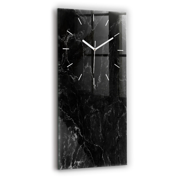 Zegar szklany 30x60 Czarny marmur