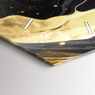 Zegar szklany 30x60 Marmur w kolorze złotym