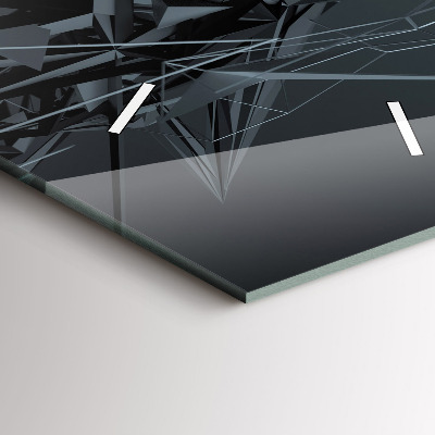 Zegar szklany 30x60 Abstrakcyjny obraz w kolorze czarnym