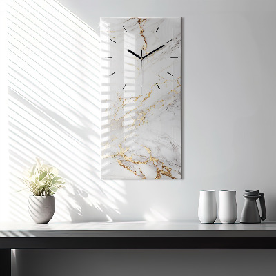 Zegar szklany 30x60 Dekoracyjny marmur