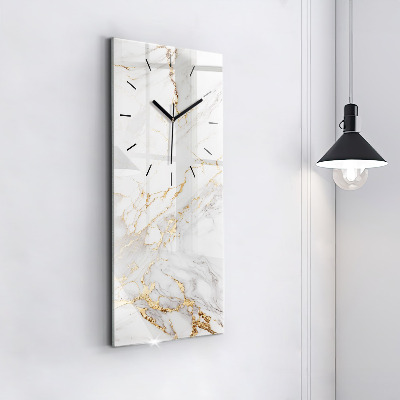 Zegar szklany 30x60 Dekoracyjny marmur
