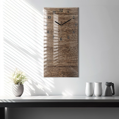 Zegar szklany 30x60 Ciemne drewno