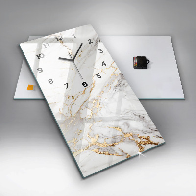 Zegar szklany 30x60 Dekoracyjny marmur